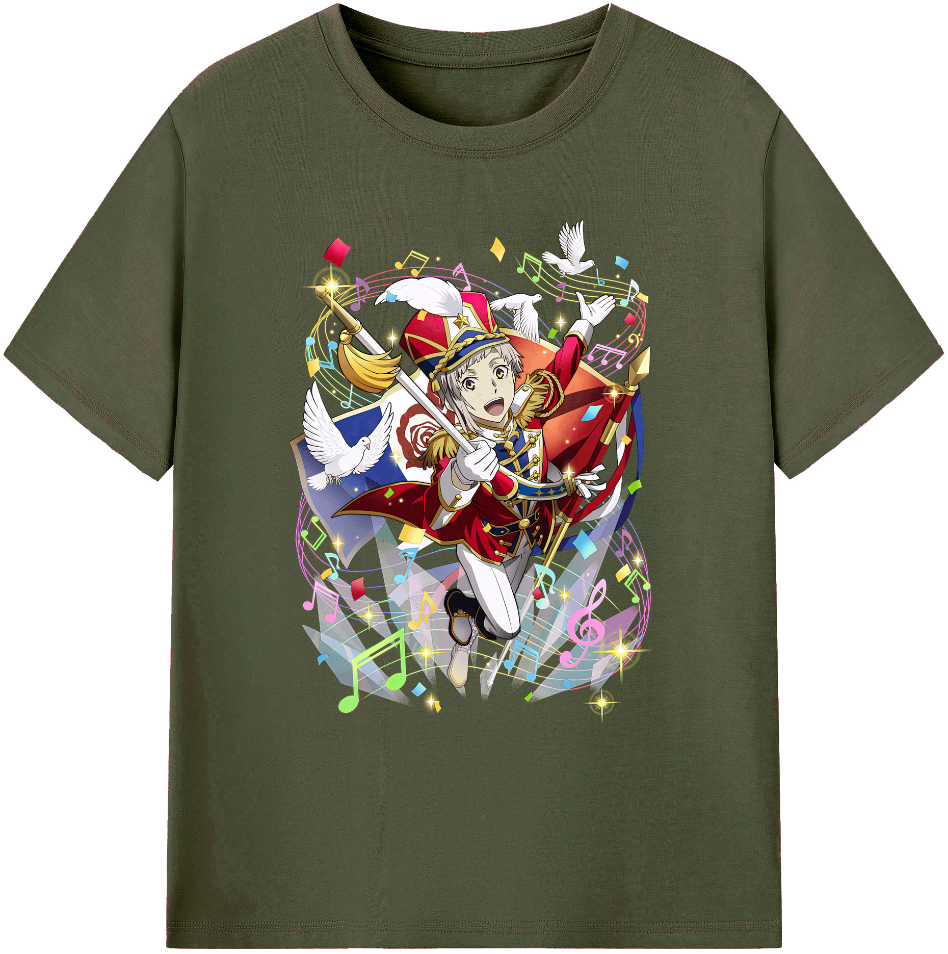 （画像用） 文豪ストレイドッグス Bungo Stray Dogs 綿100％ メンズ半袖Tシャツ｜肌触りやわらか＆通気性